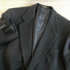 Rogers Scott Mens 42R Blazer 100% Cashmere Sport Coat Black Made in USA 2-Button